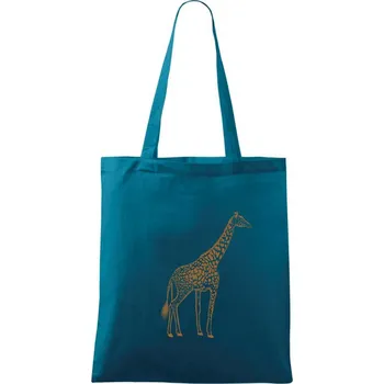 Žirafa stojící - Taška bavlněná - 42 x 38 cm ( Petrolejová )