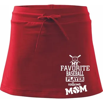 Dámská sukně My favorite baseball player - DAD / MOM - Sportovní sukně - two in one - XL ( Červená )