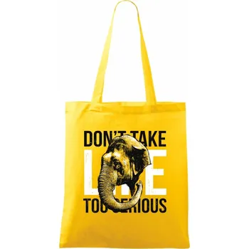Elephant serious - Taška bavlněná - 42 x 38 cm ( Žlutá )