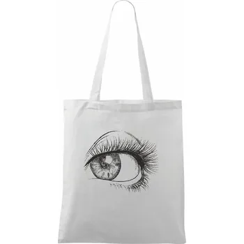 Obří oko černobílé - Taška bavlněná - 42 x 38 cm ( Bílá )