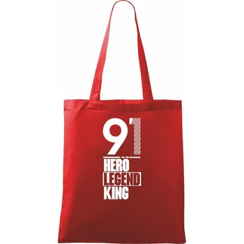 Nákupní taška Hero, Legend, King x Queen 1991 - Taška bavlněná - 42 x 38 cm ( Červená )