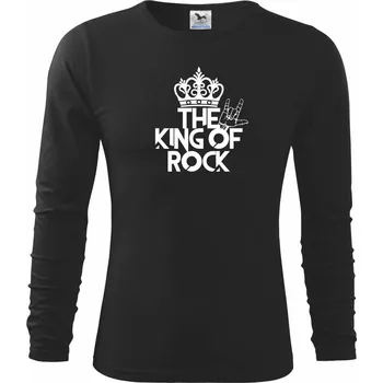 Chlapecké tričko King of rock - Triko dětské Long Sleeve - 122 cm/6 let ( Černá )