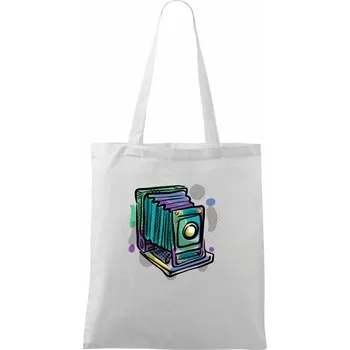 Foťák barevný starý - jedna čočka - Taška bavlněná - 42 x 38 cm ( Bílá )