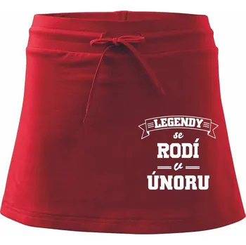 Dámská sukně Legendy se rodí v únoru - Sportovní sukně - two in one - XS ( Červená )