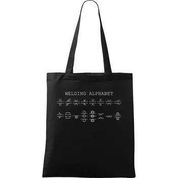 Nákupní taška Svářeč - Welding alphabet - Taška bavlněná - 42 x 38 cm ( Černá )