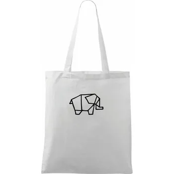 Geometrire - slon jednoduchý - Taška bavlněná - 42 x 38 cm ( Bílá )