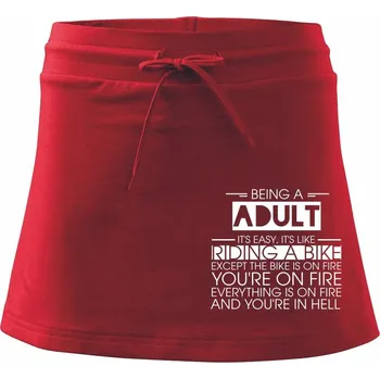 Dámská sukně Being a adult - bike - Sportovní sukně - two in one - XL ( Červená )