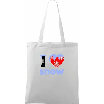 I love snow - Taška bavlněná - 42 x 38 cm ( Bílá )