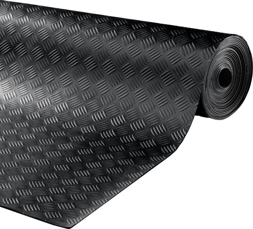 Černá průmyslová protiskluzová podlahová guma FLOMA Delta - 10 m x 150 cm x 0,3 cm