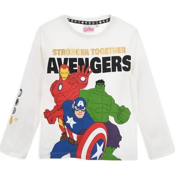 Chlapecké tričko Bílé chlapecké tričko s dlouhým rukávem Avengers Velikost: 104
