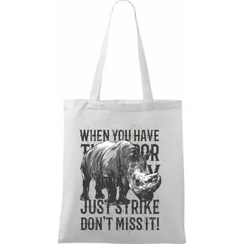 Nákupní taška Rhino strike - Taška bavlněná - 42 x 38 cm ( Bílá )