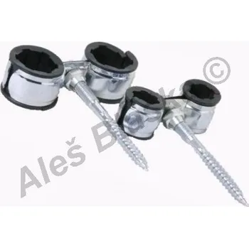 Instalační dvojobjímka s tlumící vložkou a šroubem na potrubí - 18 OB1480XU