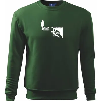 Chlapecké tričko My daddy your daddy horolezec - Mikina Essential dětská - 158 cm/12 let ( Lahvově zelená )