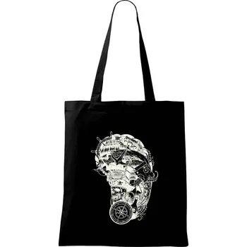Nákupní taška Pirátské tetování - Taška bavlněná - 42 x 38 cm ( Černá )