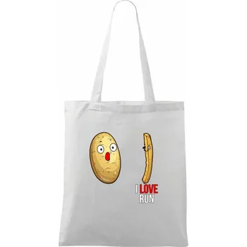 Nákupní taška Brambory I love run - Taška bavlněná - 42 x 38 cm ( Bílá )