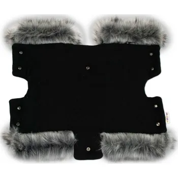 Fusak Rukávník ke kočárku s kožešinkou, šedý