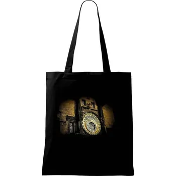 Nákupní taška Orloj - Taška bavlněná - 42 x 38 cm ( Černá )