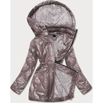 Dámská bunda v barvě cappucino s ozdobnou podšívkou (BH2182) béžová XL (42)