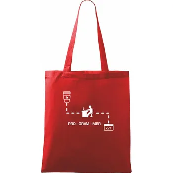 Programer code - Taška bavlněná - 42 x 38 cm ( Červená )