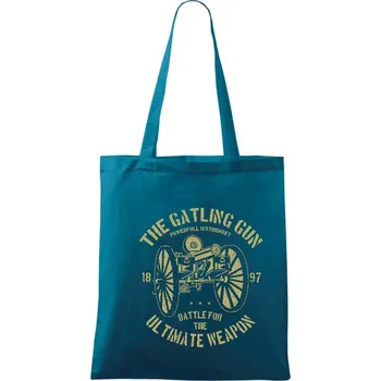 Nákupní taška The Gatling Gun - Taška bavlněná - 42 x 38 cm ( Petrolejová )