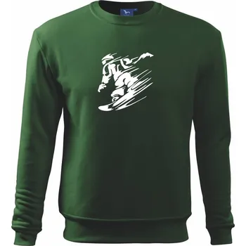 Rychlý snowboardista - Mikina Essential dětská - 146 cm/10 let ( Lahvově zelená )