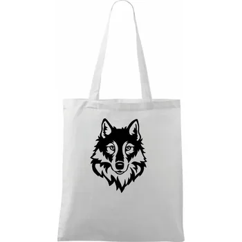 Hlava vlka černobílá (Hana-creative) - Taška bavlněná - 42 x 38 cm ( Bílá )