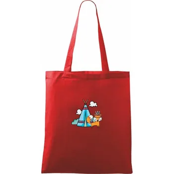 Nákupní taška Indiánská liška - Taška bavlněná - 42 x 38 cm ( Červená )