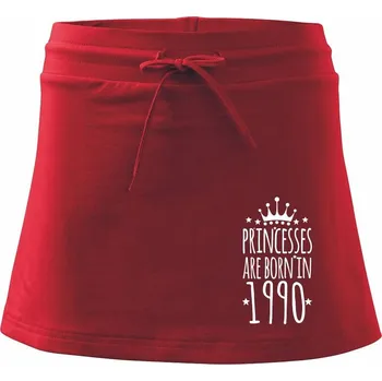Dámská sukně Princesses are born in 1990 - Sportovní sukně - two in one - M ( Červená )