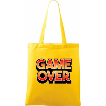 Game over - nápis barevný - Taška bavlněná - 42 x 38 cm ( Žlutá )