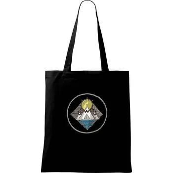 Indiánské teepee - Taška bavlněná - 42 x 38 cm ( Černá )