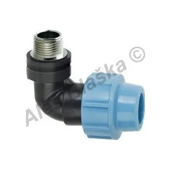 Vodovodní potrubí DONSEN | PE (PP-S) spojka koleno 90° s vnějším mosaz.závitem na polyetylénové trubky (polyš) (svěrné plastové) - 25x3/4" PE4718