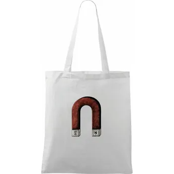 Magnet kresba - Taška bavlněná - 42 x 38 cm ( Bílá )