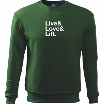 Live, love, lift - Mikina Essential dětská - 158 cm/12 let ( Lahvově zelená )