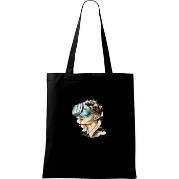 Nákupní taška Retro virtuální realita - Taška bavlněná - 42 x 38 cm ( Černá )