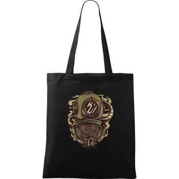 Starý potapěčský skafandr - Taška bavlněná - 42 x 38 cm ( Černá )