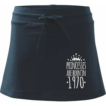 Dámská sukně Princesses are born in 1970 - Sportovní sukně - two in one - S ( Námořní modrá (velmi tmavá - téměř černá) )