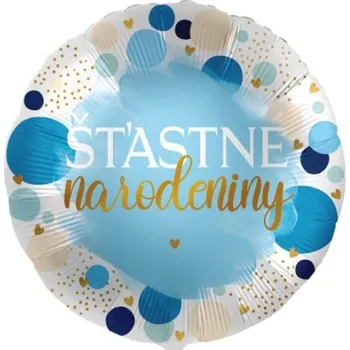 Balónek Balónek fóliový Šťastné narodeniny modrý