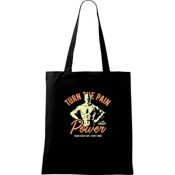 Nákupní taška Turn the pain power - Taška bavlněná - 42 x 38 cm ( Černá )