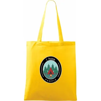 I hate people - stan a les - Taška bavlněná - 42 x 38 cm ( Žlutá )