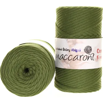 Příze Maccaroni Bavlněné šňůry 5 mm tmavá khaki 802_01