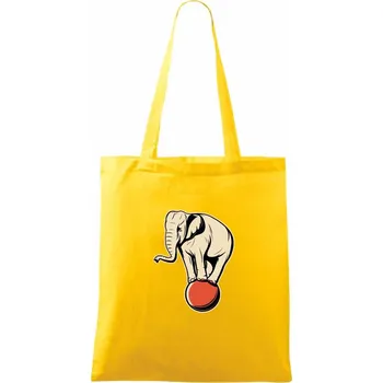 Slon na míči - Taška bavlněná - 42 x 38 cm ( Žlutá )