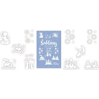 Vánoční dekorace Šablony vánoční 10 motivů 31x21 cm