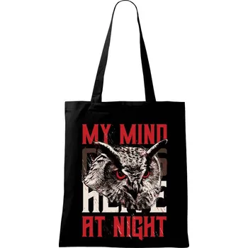 Owl night - Taška bavlněná - 42 x 38 cm ( Černá )