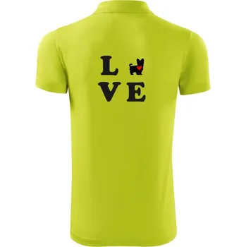 Pánská košile Yorkšírský terier love - Polokošile Victory sportovní (dresovina) - M ( Limetková )