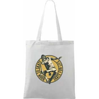 Skate girl - Taška bavlněná - 42 x 38 cm ( Bílá )