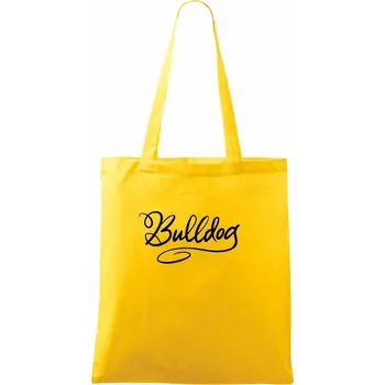 Bulldog - nápis okrasný - Taška bavlněná - 42 x 38 cm ( Žlutá )