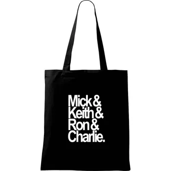 Mick Keith Ron Charlie - Taška bavlněná - 42 x 38 cm ( Černá )