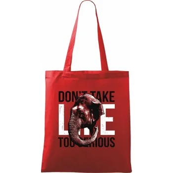 Nákupní taška Elephant serious - Taška bavlněná - 42 x 38 cm ( Červená )