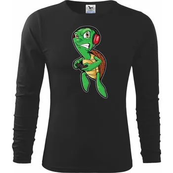 Chlapecké tričko Želva pařmen - Triko dětské Long Sleeve - 122 cm/6 let ( Černá )