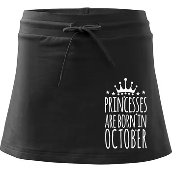 Dámské oblečení Princesses are born in October - Sportovní sukně - two in one - XS ( Černá )